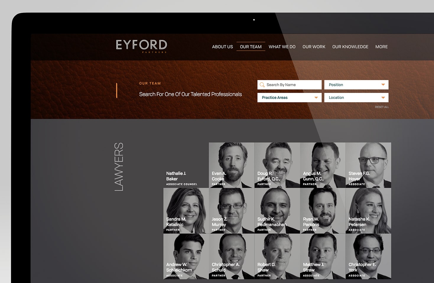Eyford Partners Our Team web page