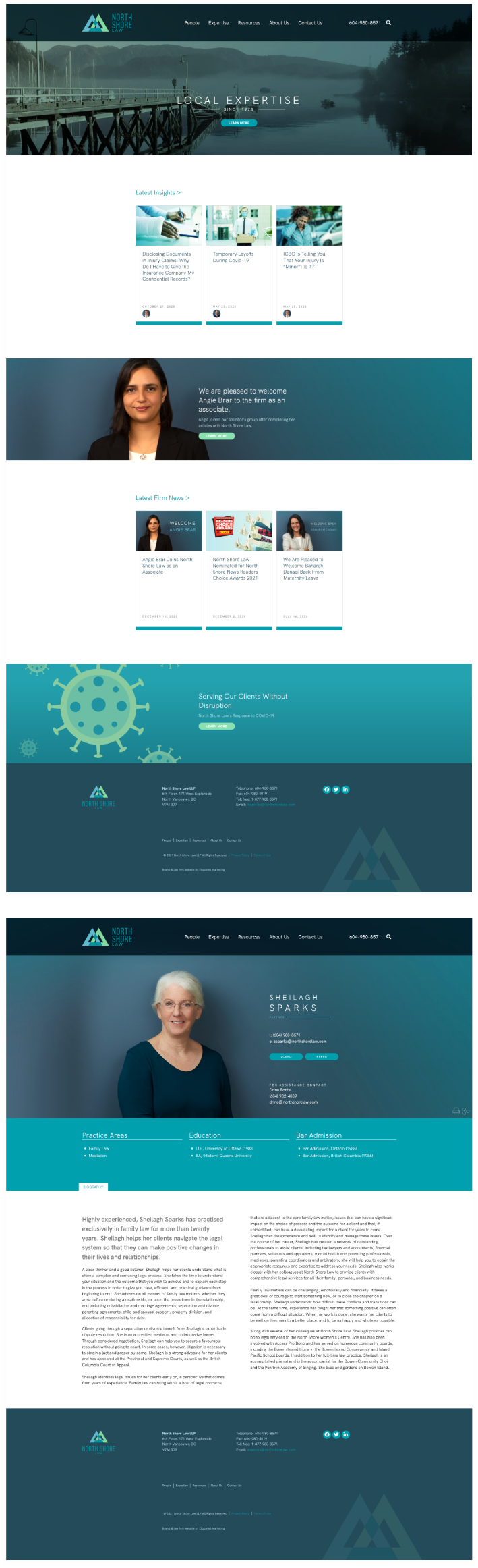 North Shore Law law firm website pages