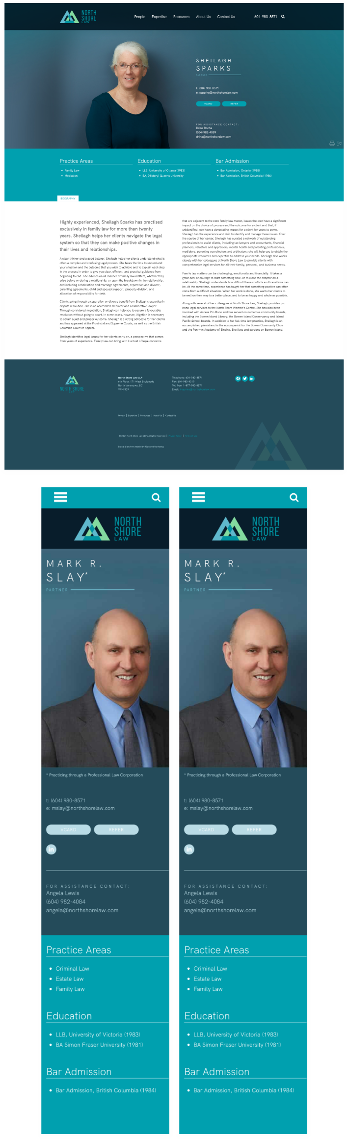 North Shore Law law firm website pages