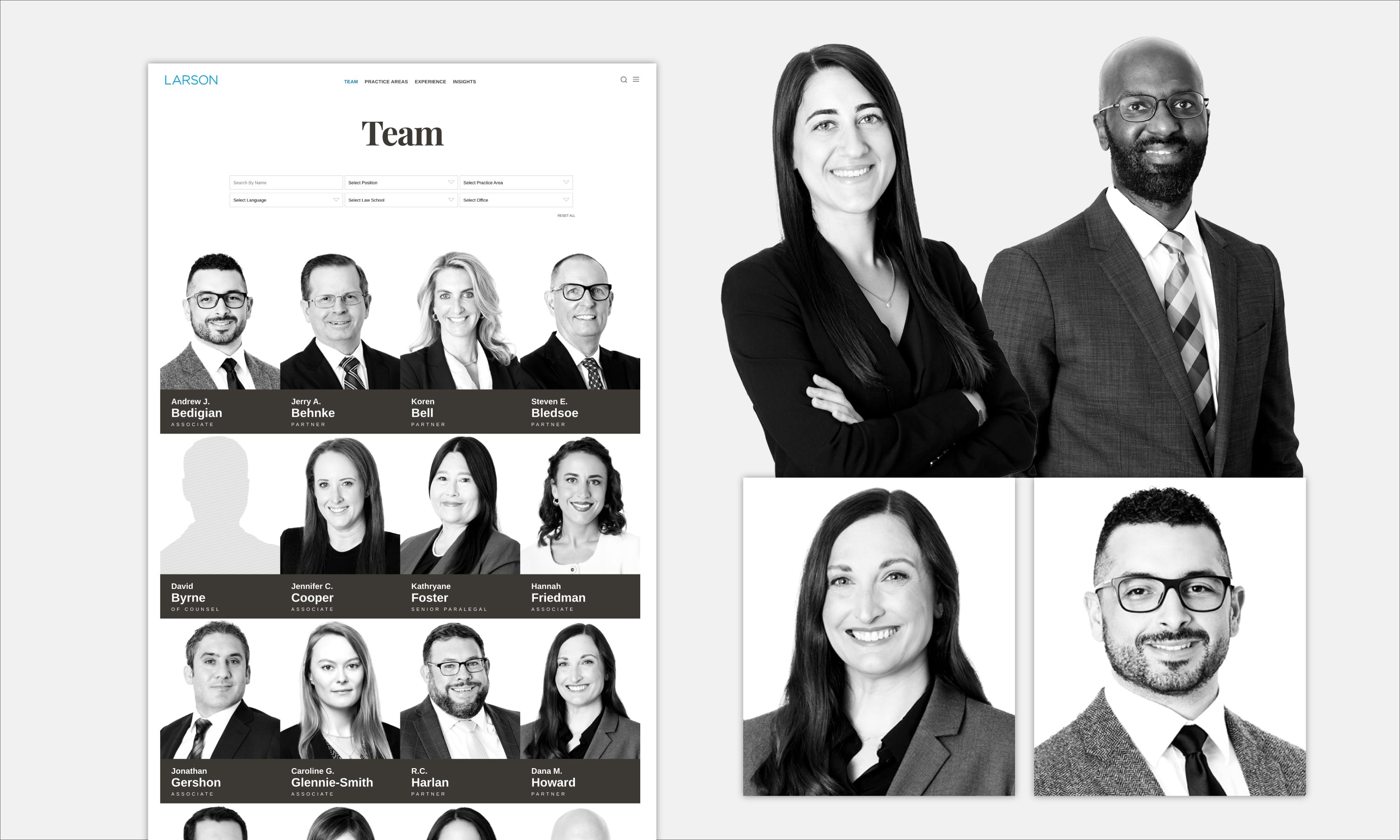 Larson LLP law firm website lawyer photography