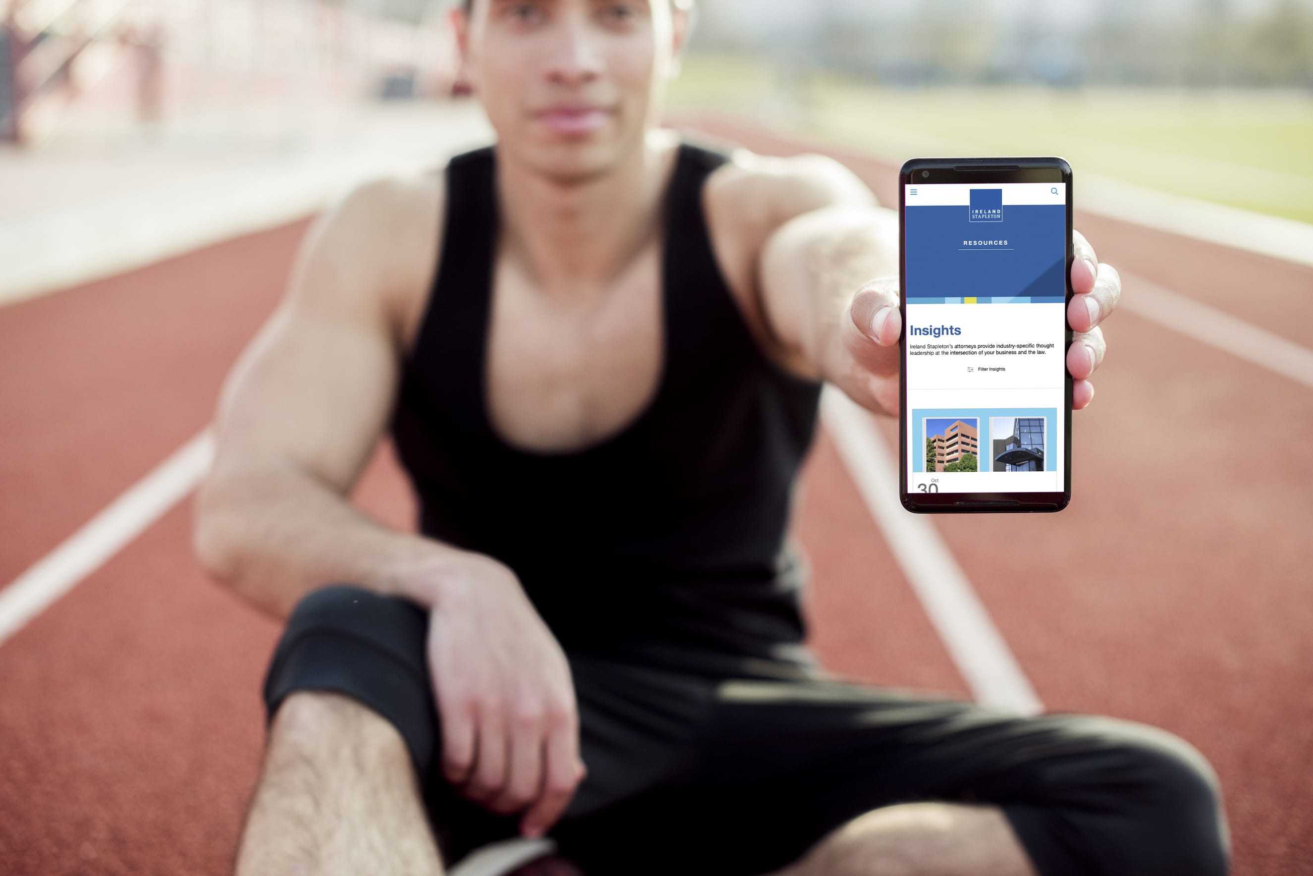 Ireland Stapleton law firm web page shown on mobile phone