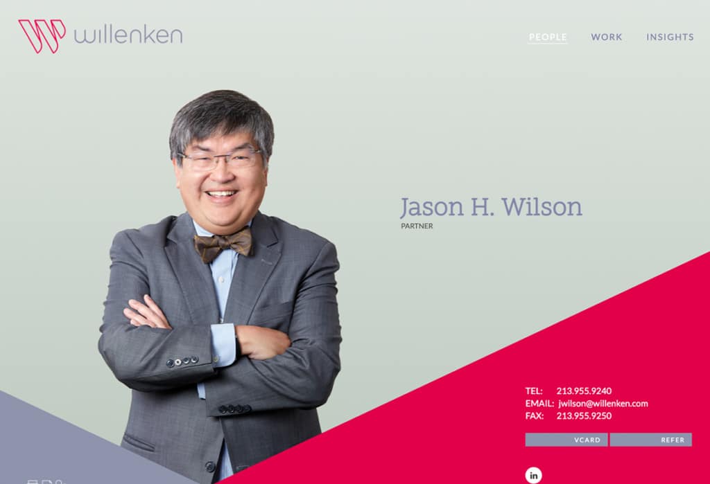 Willenken law firm website lawyer bio page