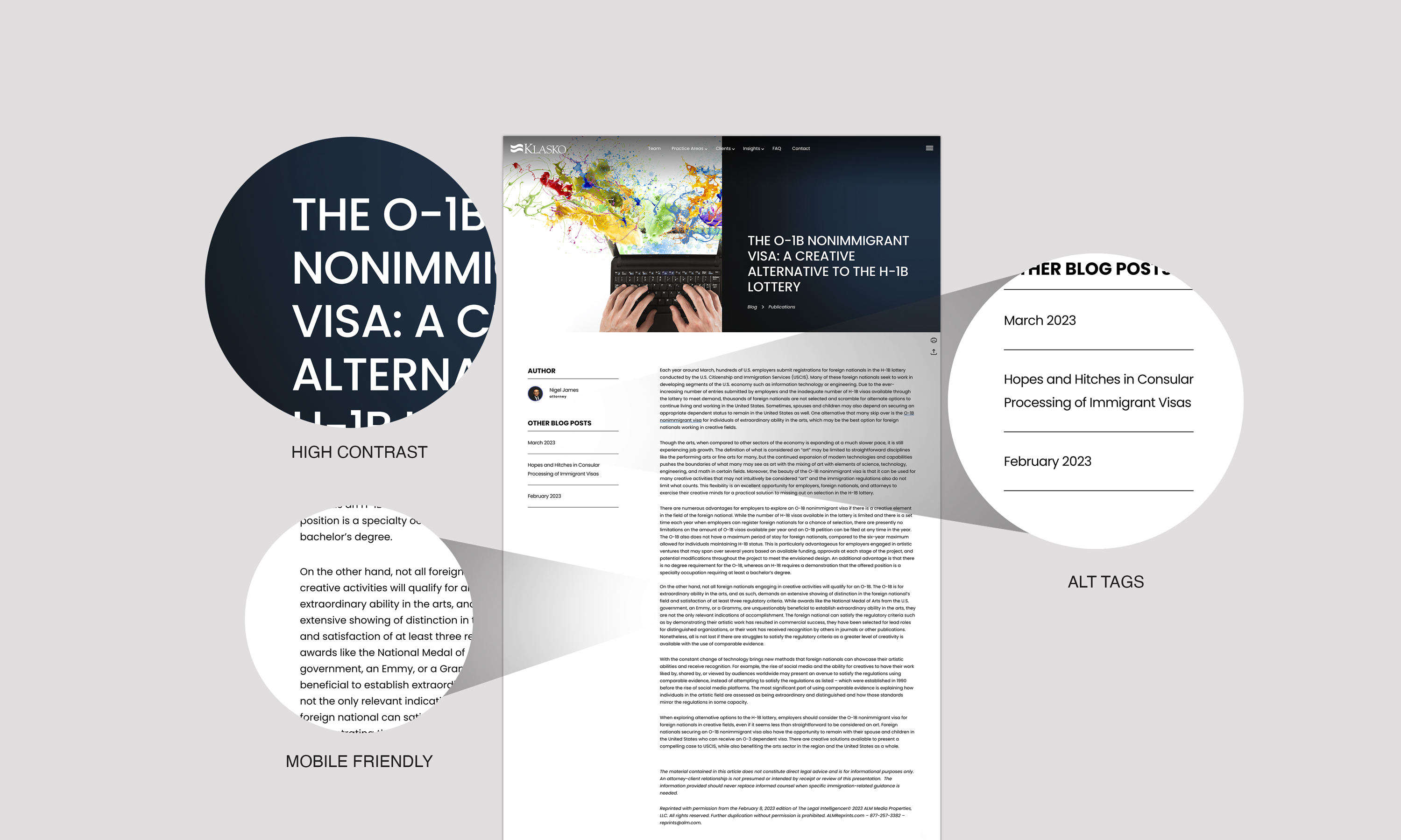 Klasko law firm website accessibility features