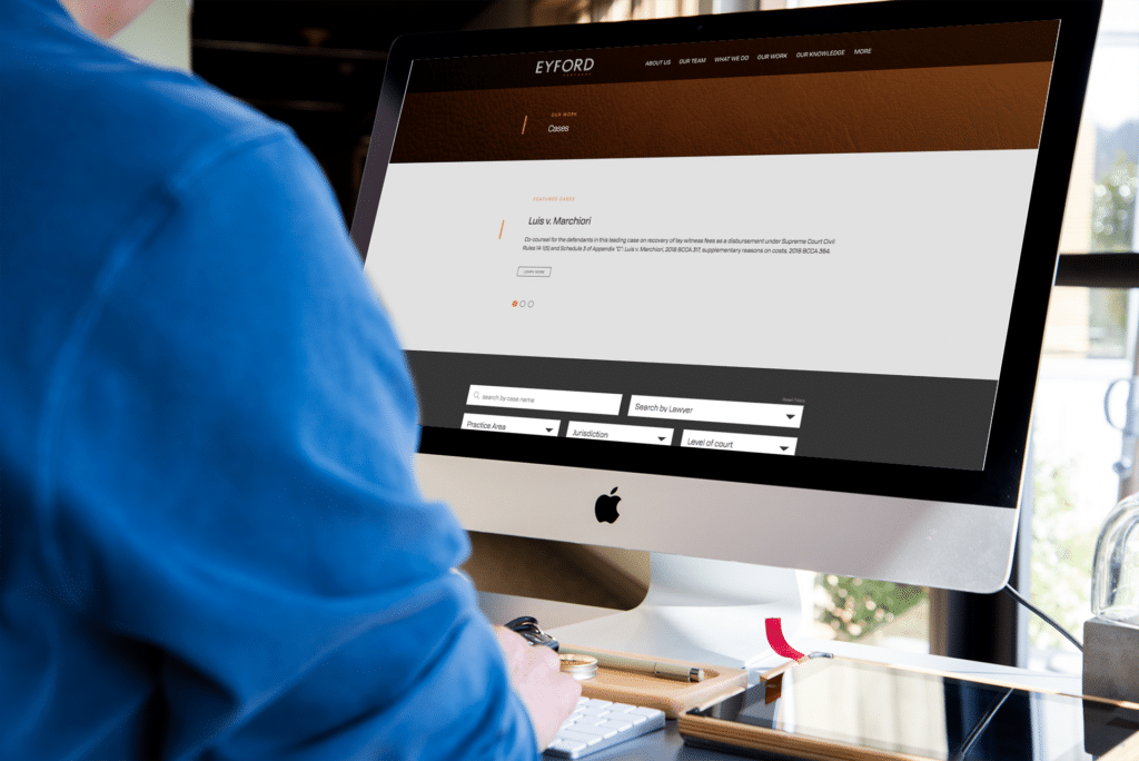 Eyford Partners Law firm website cases database