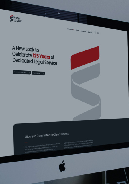 Fraser Stryker home page which can be viewed from a mac desktop.