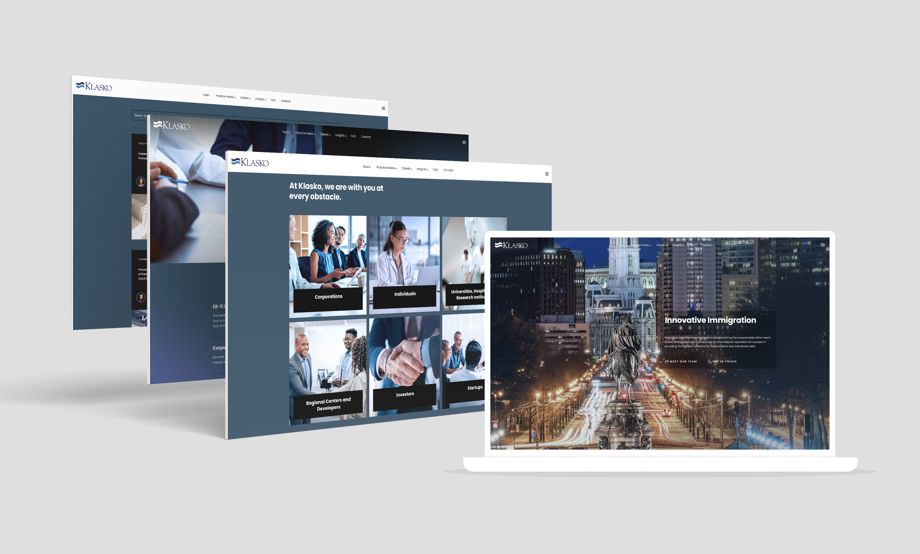 Klasko law firm website pages