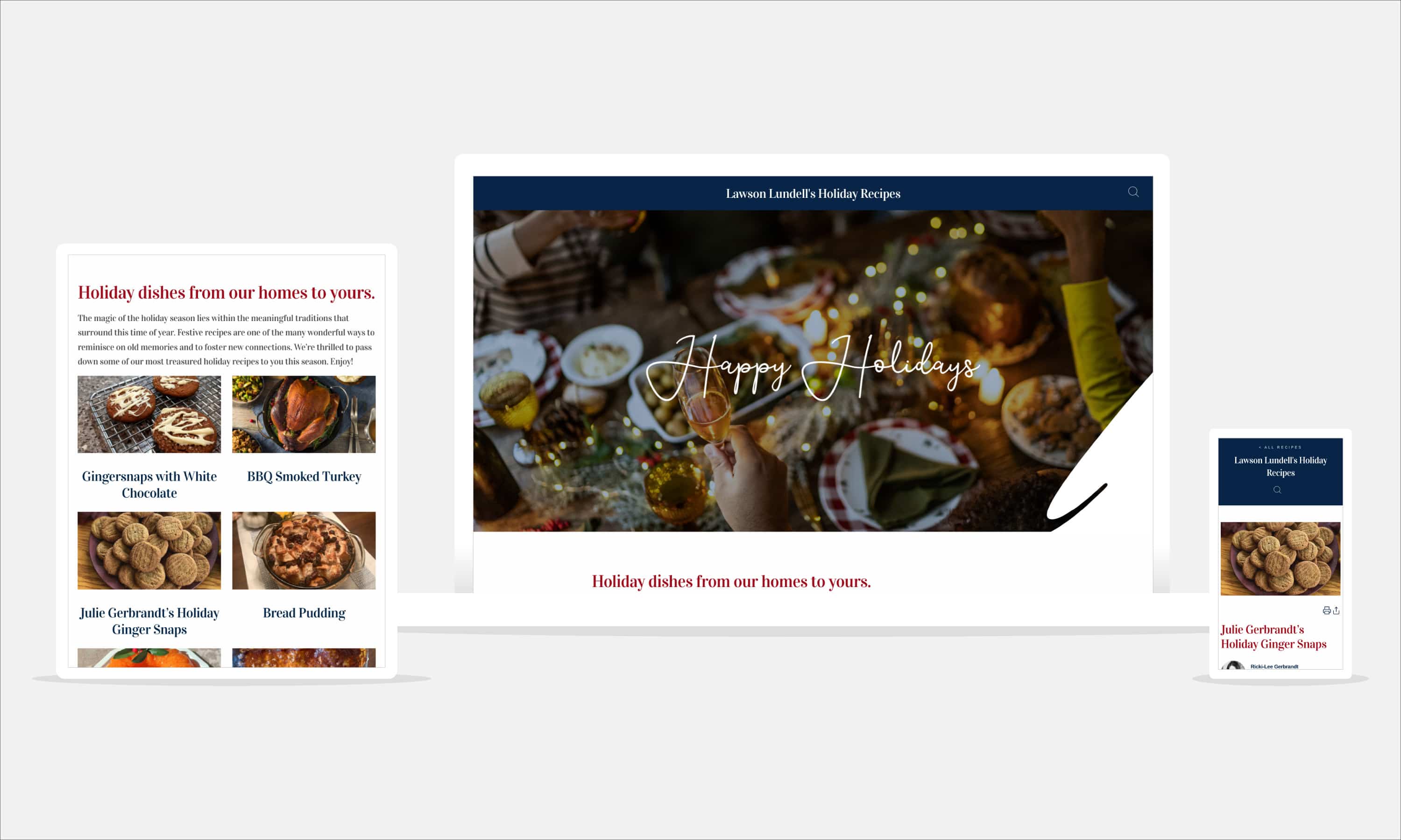 Lawson Lundell law firm holiday e-card shown on different screen sizes