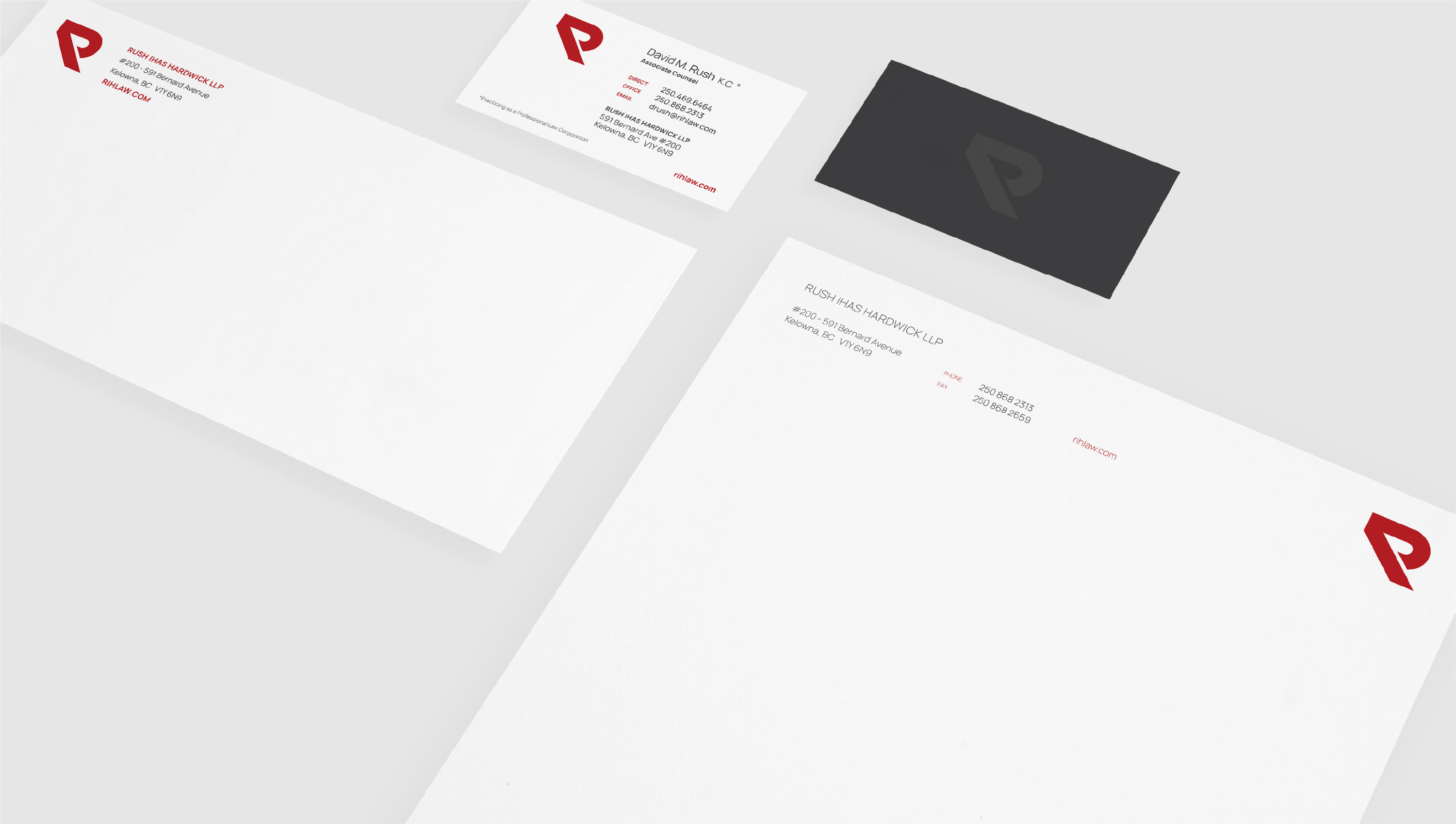 Rush Ihas redesigned stationery closeup