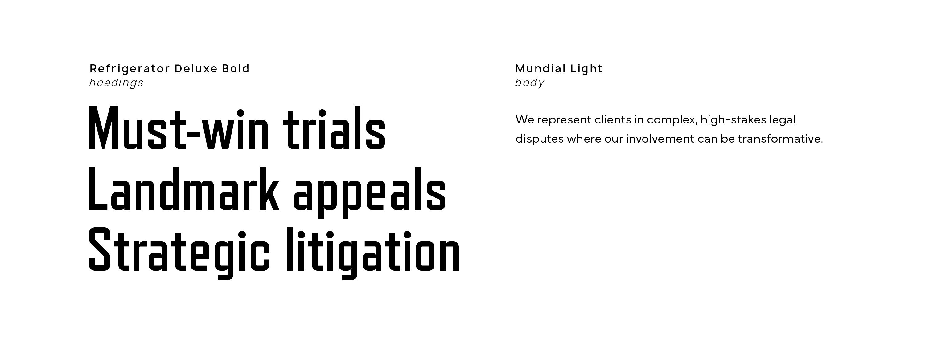 Stris law firm branding fonts and typography
