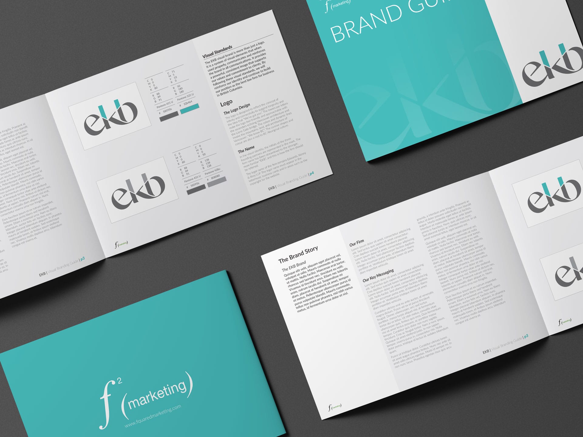 EKB law firm Brand Guide page spreads