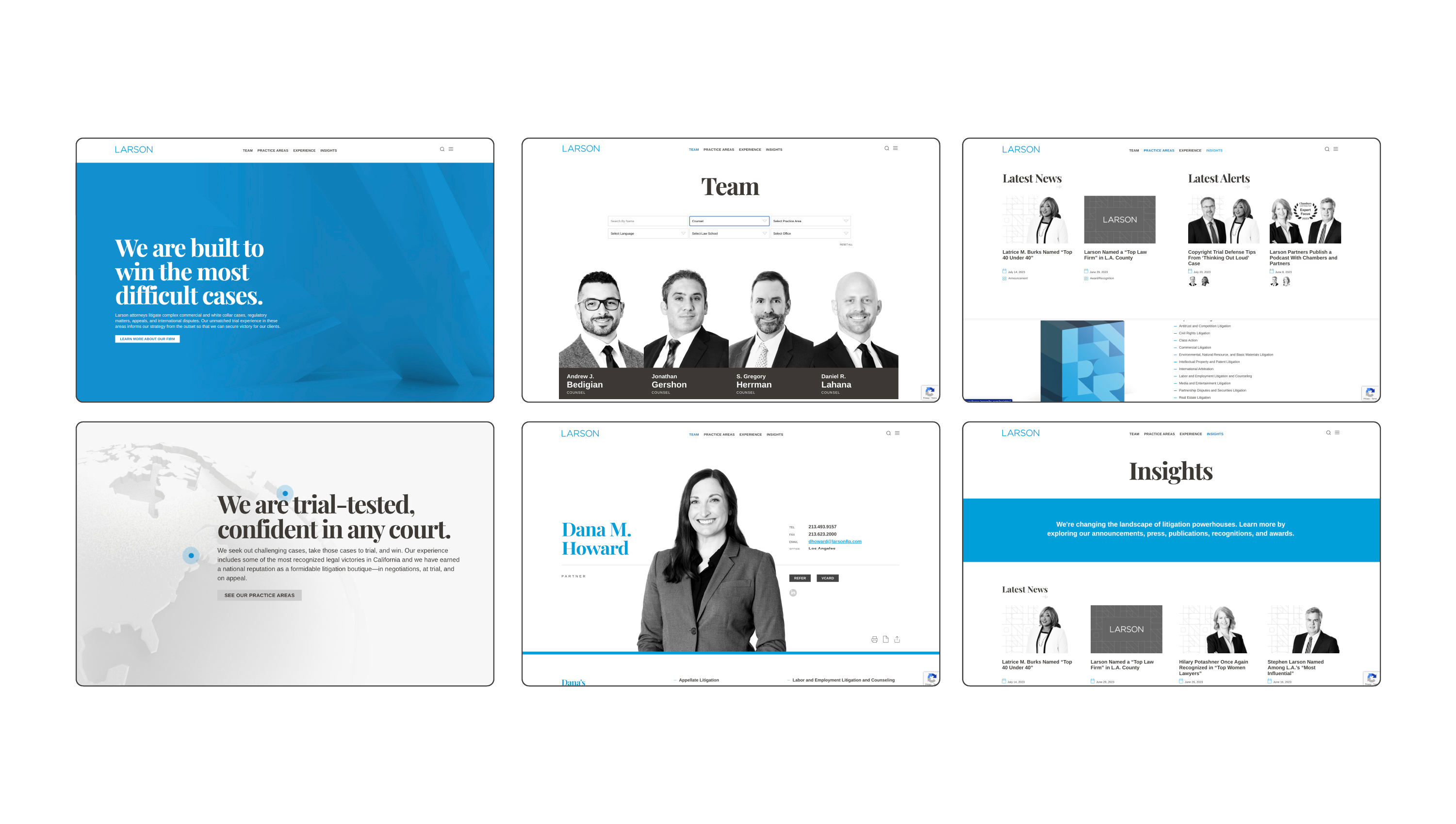 Larson Law firm website pages