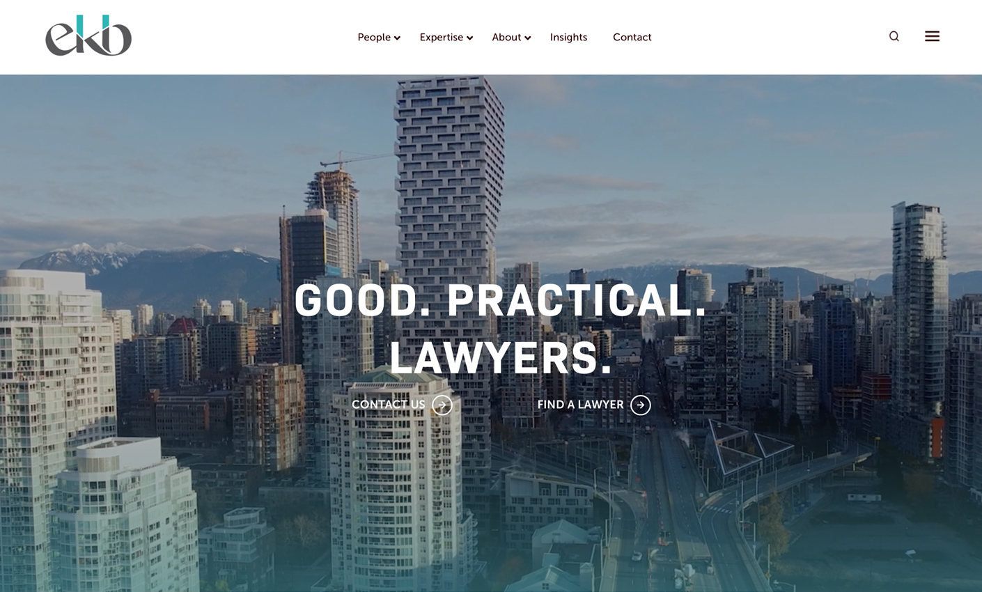 example of EKB site after website development for law firm