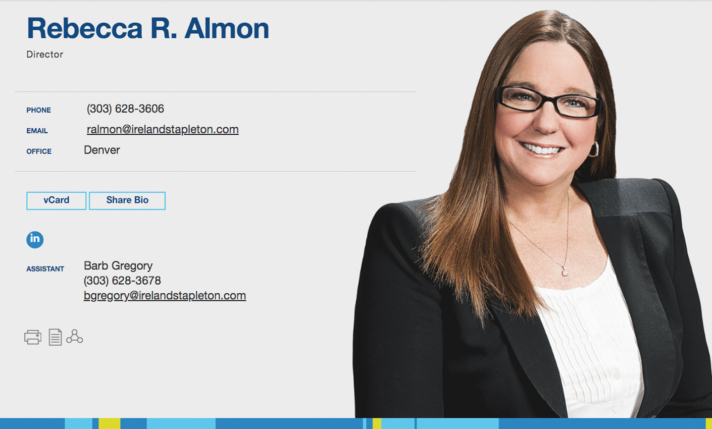 example of Ireland Stapleton site after website development for law firm