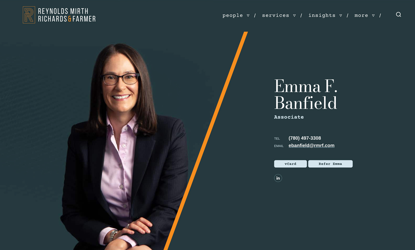 example of Reynolds Mirth site after website development for law firm